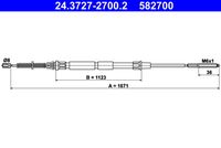 ATE 582700 - Cable de accionamiento, freno de estacionamiento