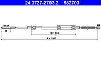 ATE 582703 - Cable de accionamiento, freno de estacionamiento