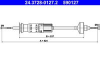 ATE 590127 - Cable de accionamiento, accionamiento del embrague