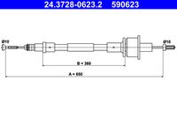 ATE 590623 - Cable de accionamiento, accionamiento del embrague