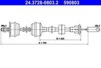 ATE 590803 - Cable de accionamiento, accionamiento del embrague