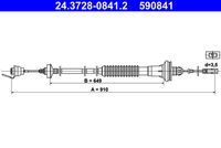 ATE 590841 - Cable de accionamiento, accionamiento del embrague