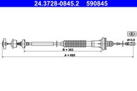 ATE 590845 - Cable de accionamiento, accionamiento del embrague