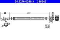 ATE 330943 - Tubo flexible de frenos