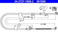 ATE 581969 - Cable de accionamiento, freno de estacionamiento