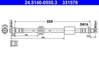 ATE 331578 - Tubo flexible de frenos