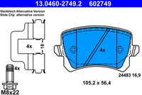 ATE 13.0460-2749.2 - Juego de pastillas de freno