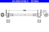 ATE 331624 - Tubo flexible de frenos