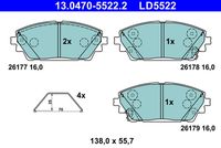 ATE 13.0470-5522.2 - Juego de pastillas de freno