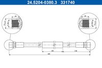 ATE 331740 - Tubo flexible de frenos