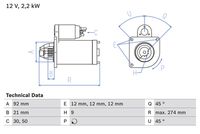 BOSCH 0986016210 - Motor de arranque