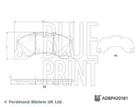 BLUE PRINT ADBP420181 - Juego de pastillas de freno