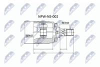 NTY NPWNS002 - Juego de articulación, árbol de transmisión