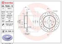 BREMBO 08.7626.1X - Disco de freno