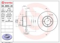 BREMBO 08.2953.20 - Disco de freno