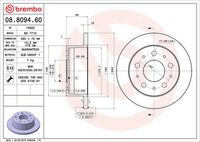 BREMBO 08.8094.60 - Disco de freno