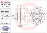 BREMBO 08.9502.1X - Disco de freno