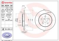 BREMBO 08.A534.31 - Disco de freno