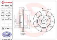 BREMBO 08.B601.75 - Disco de freno