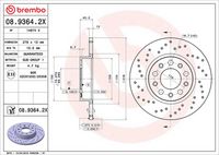 BREMBO 08.9364.2X - Disco de freno