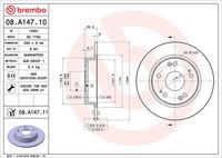 BREMBO 08A14710 - Disco de freno - PRIME LINE