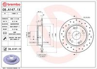BREMBO 08A1471X - Disco de freno - XTRA LINE - Xtra