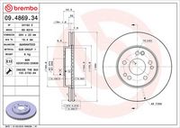BREMBO 09.4869.34 - Disco de freno
