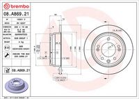 BREMBO 08.A869.21 - Disco de freno