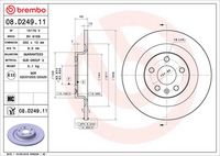 BREMBO 08.D249.11 - Disco de freno