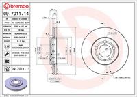 BREMBO 09.7011.14 - Disco de freno