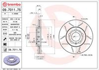 BREMBO 09.7011.75 - Disco de freno