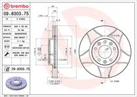 BREMBO 09.8303.75 - Disco de freno
