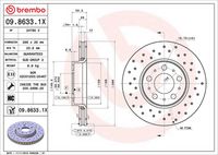 BREMBO 09.8633.1X - Disco de freno