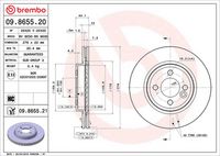 BREMBO 09.8655.20 - Disco de freno