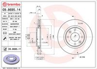 BREMBO 09.8695.14 - Disco de freno