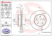 BREMBO 09.8864.10 - Disco de freno