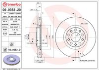 BREMBO 09.9363.20 - Disco de freno