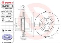 BREMBO 09.9468.14 - Disco de freno