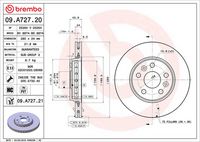 BREMBO 09.A727.20 - Disco de freno