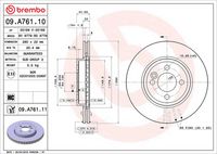 BREMBO 09.A761.11 - Disco de freno
