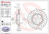BREMBO 09.B043.1X - Disco de freno
