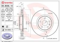 BREMBO 09.B358.10 - Disco de freno