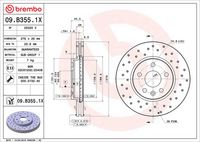 BREMBO 09.B355.1X - Disco de freno