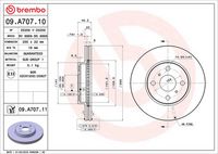 BREMBO 09.A707.11 - Disco de freno