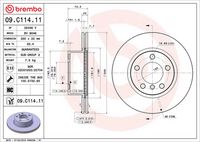 BREMBO 09.C114.11 - Disco de freno