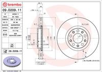 BREMBO 09.D209.11 - Disco de freno