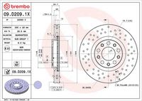 BREMBO 09.D209.1X - Disco de freno