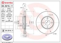 BREMBO 09.D216.11 - Disco de freno