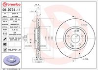 BREMBO 09D72411 - Disco de freno - PRIME LINE - UV Coated