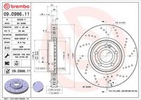 BREMBO 09.D986.11 - Disco de freno